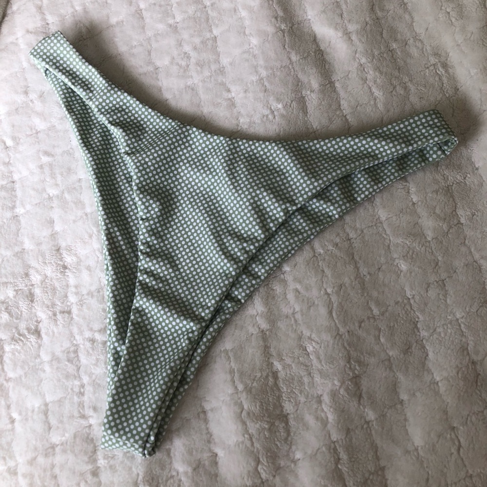 NEW light green polka dot high leg bikini bottom